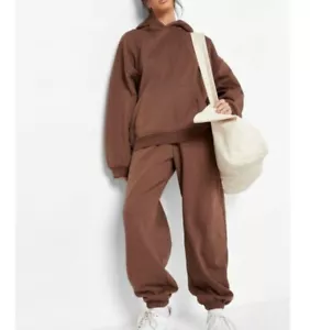 BOOHOO Recycled Heavyweight Oversized Jogger Chocolate DSGN STUDIO Embro (bm11) - Picture 1 of 2