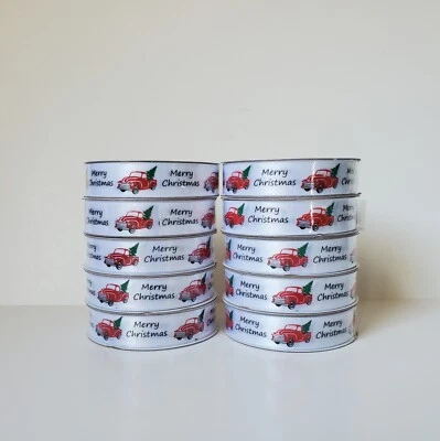 10 Roll Ribbon Lot Old Fashioned Red Pickup Truck  5/8" In X 9 Ft Rolls - Image 1 of 4