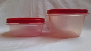 Rubbermaid Easy Find Containers 7J57 and 7J56 with Red Lids A43 - Picture 1 of 21