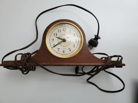 Sangamo Clock Company - Thomaston CT - Electric Shelf Mantel- Wood Parts Repair Cover