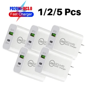 20W QC Fast Charger Block USB Type C Wall Power Adapter For iPhone 14 13 12 11 8 - Picture 1 of 5