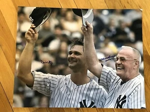 FOTO FIRMATA DON MATTINGLY & HANK BAUER 16X20 NEW YORK YANKEE 2000 OLD TIMERS - Foto 1 di 5