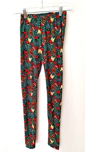 OOPA! Dog Christmas Girls Leggings Green Background Size Small  #14391 - Picture 1 of 4
