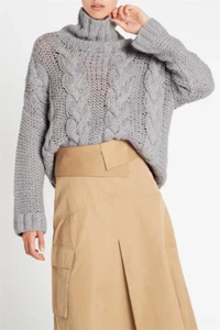 SASS & BIDE The Ascending Knit Hand-Knitted Sweater Grey Marle, Size M, RRP $350 - Picture 1 of 18