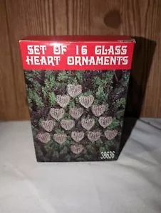 16x Vintage Christmas Ornaments Clear Twisted Glass Heart Tree Icicles - Picture 1 of 5