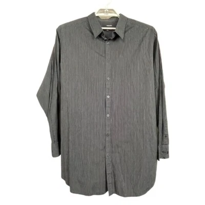 Camisa listrada preta branca Murano Ultimate Modern Comfort 3XT grande alta L/S - Imagem 1 de 4