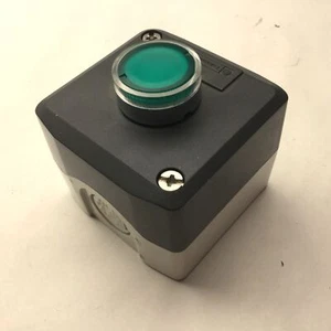 Telemecanique XAL-D/K...H7 Enclosure, With ZBI-101/ZBV-6 Green Push Button  - Picture 1 of 7