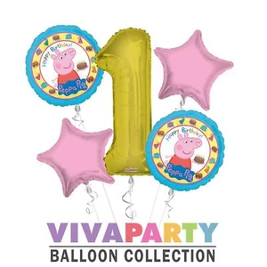 Ramo de globo de feliz cumpleaños Peppa Pig, globos de fiesta de Peppa Pig (5 globos) - Imagen 1 de 18