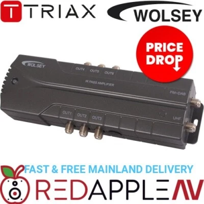 6 WAY TV Antenna Aerial Splitter Amplifier Freeview Distribution Booster FM DAB - Image 1 of 2