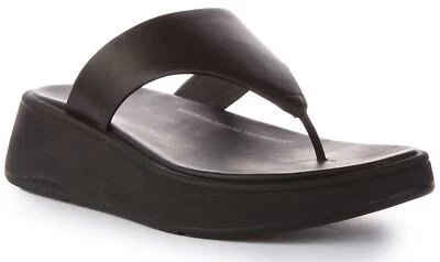 Sandalía De Cuero Para Mujer Fitflop Toe Post F Mode Luxe Negra UK 3 - 8 - Imagen 1 de 4