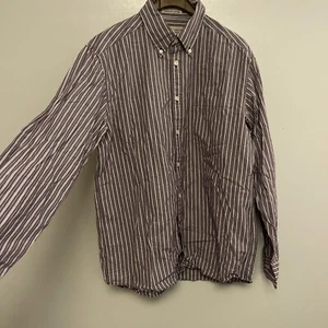 SIZE M - Purple BLUE HARBOUR - Striped Supersoft Button Down Long Sleeve Shirt - Picture 1 of 8