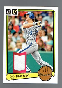ROBIN YOUNT 2017 DONRUSS GAME USED WORN JERSEY RELIC /99 Milwaukee Brewers HOF - Picture 1 of 2