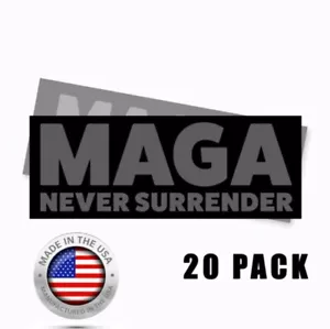 Calcomanías adhesivas para parachoques MAGA Never Surrender 9x3 - paquete de 20 NEGRO/GRIS - Imagen 1 de 5