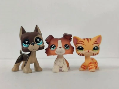 Lote de 3 figuras Littlest Pet Shop LPS gato perro #817#1542#1451 juguete para niños Foto 1 de 4
