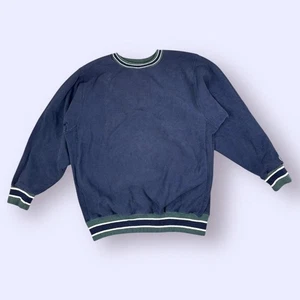 Anello girocollo Champion anni 90 tessuto rovesciato verde blu taglia 2XL - Foto 1 di 8