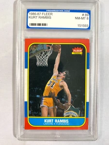 1986-87 Kurt Rambis Basketball Card - Fleer #89 - PGS Grade NM-MT 8 - Picture 1 of 2