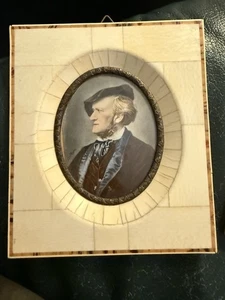 Antique Or Vintage Miniature Framed Portrait Painting-Late 19th Richard Wagner - Picture 1 of 6