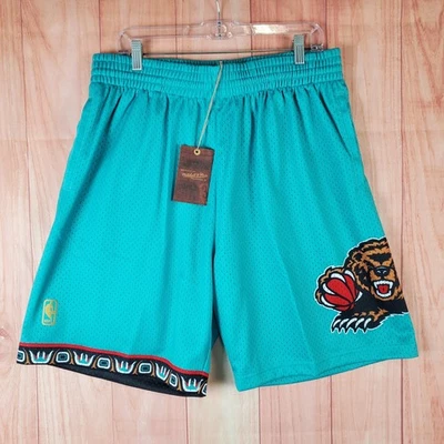Mitchell & Ness Vancouver Grizzlies Basketball Swingman Road Shorts Mens XL Teal - Image 1 of 4