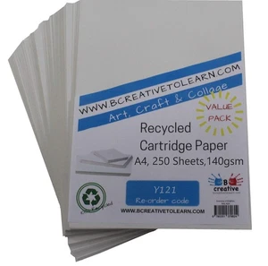100% Eco Recycled A4 Cartridge Paper - 250 Sheets, 140gsm, White - Picture 1 of 5