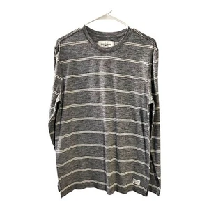 Modern Amusement Mens Grey/White Striped Long Sleeve L - Picture 1 of 2