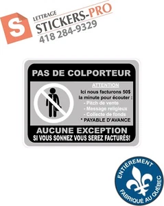 Stickers warning Pas de colporteur - Picture 1 of 1