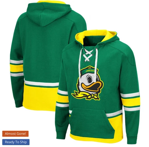 Men's Colosseum Green Oregon Ducks Lace-Up Pullover Hoodie XXL NWT J54 Cover