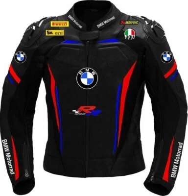 Chaqueta de cuero para motociclista BMW Chaquetas de cuero de vaca para motociclista Foto 1 de 2