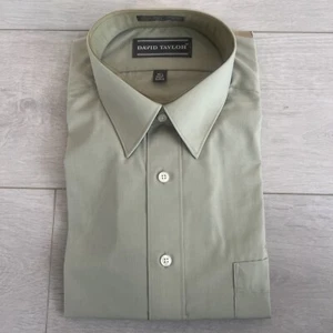 Vintage David Taylor Sage Green Men’s Button Up Shirt Size 16 1/2 New Old Stock - Picture 1 of 5
