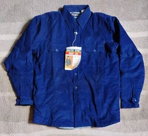 Vintage Windbreaker Jacket Mens Large Blue Corduroy Quilted Jacket - Picture 1 of 8