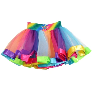 Neon Glow Rainbow Tutu Skirt for Girls Monogram Initials - Picture 1 of 2