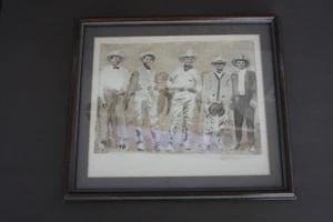 VINTAGE ARTIST SIGNED & NUMBERED COWBOY AND WILD WEST GENTLEMAN PRINT IN FRAME - Picture 1 of 6