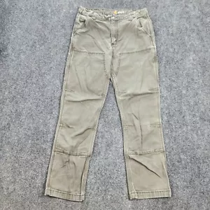 Carhartt Pants Mens 34x32 Green Duck Canvas Double Knee Relaxed Fit 102802-217 - Picture 1 of 14