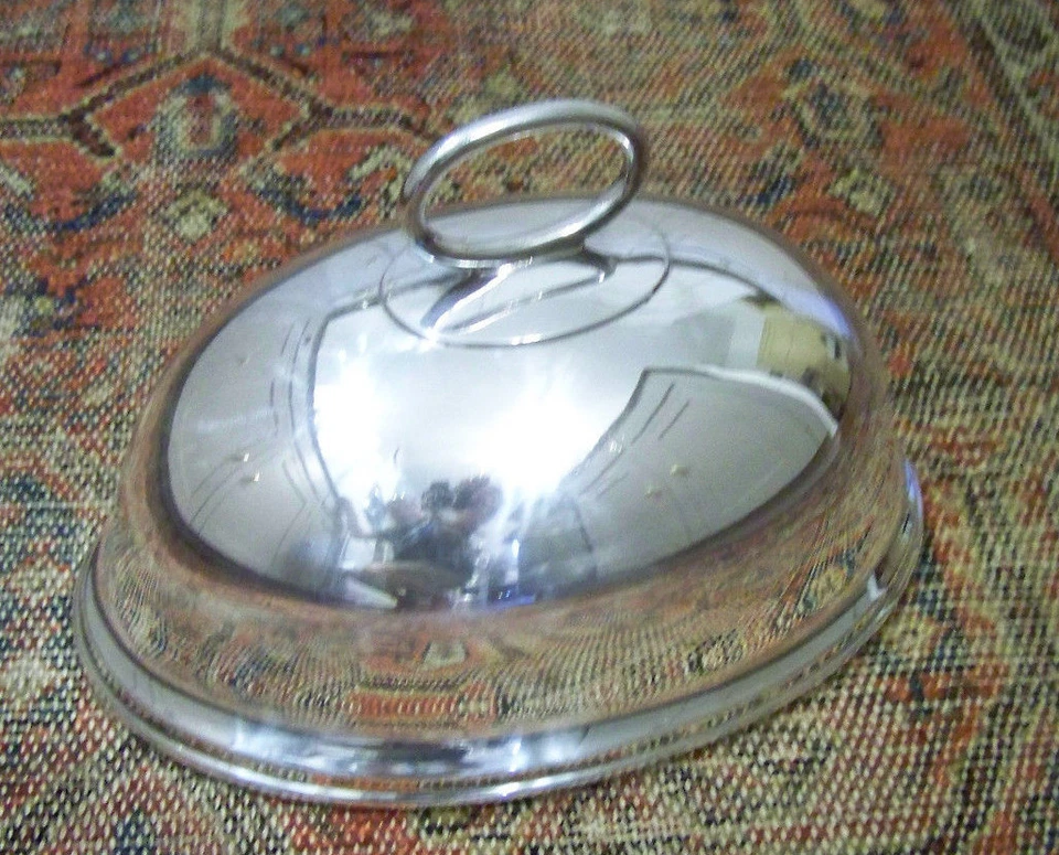 CUBIERTA DE ASADO O PLATO CÚPULA ESTILO SHEFFIELD PLATA VICTORIANA GEORGIANA  Foto 1 de 4