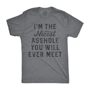 Mens I'm The Nicest A-Hole You Will Ever Meet Tshirt Funny Insult Tee For Guys