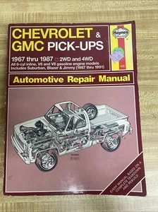 Haynes Chevy GMC Pick-Ups 1967 thru 1987 Suburban Blazer Repair Manual 2wd & 4wd - Picture 1 of 8