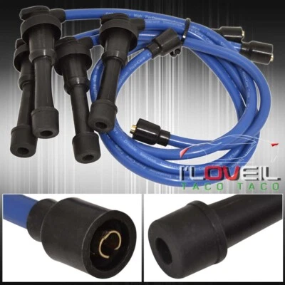 10.2mm JDM Spark Plug Wire Blue For 1995-1999 Mitsubishi Eclipse GST/GSX 4G63T - Image 1 of 2