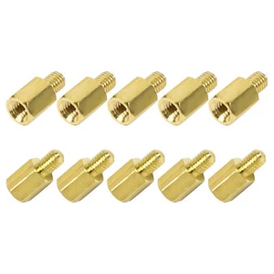 Lot de 10 boulons pour carte mère de PC et PCB laiton ENTRETOISE M3 6+4 mm - Afbeelding 1 van 8