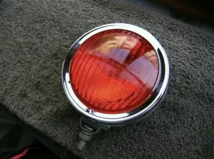 Chrome Vintage Oben Red Lens Fog Light / Stop Light Oldtimer - Bild 1 von 3