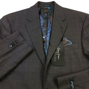 $360 Sean John Msalisbury Blazer Sport Coat Suit Jacket Mens 37R Brown Plaid