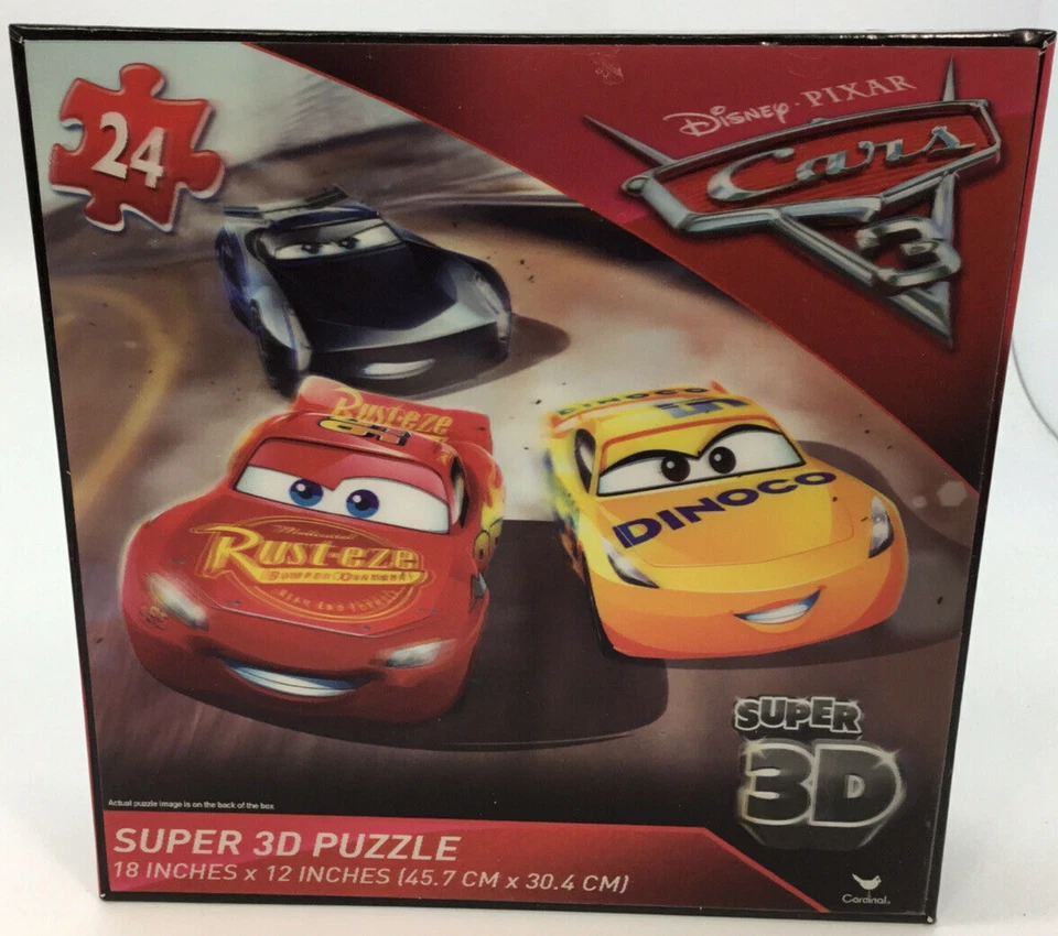 Puzzle Disney Pixar Cars 3 Super 3d 24 Pcs. 18x12 Inches Lightning McQueen Mater
