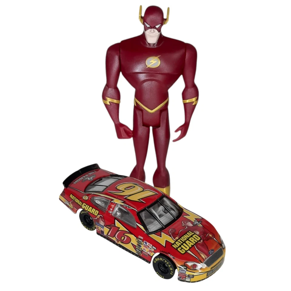 Figura de acción flash Hot Wheels DC Comics 2004/con NASCAR Diecast Race Car lote de colección Foto 1 de 4