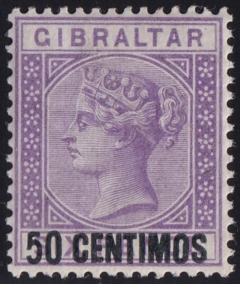 Gibraltar SG #20 - 50c en 6d lila brillante - MNH (U/M) EN MUY BUEN ESTADO - QV Foto 1 de 2