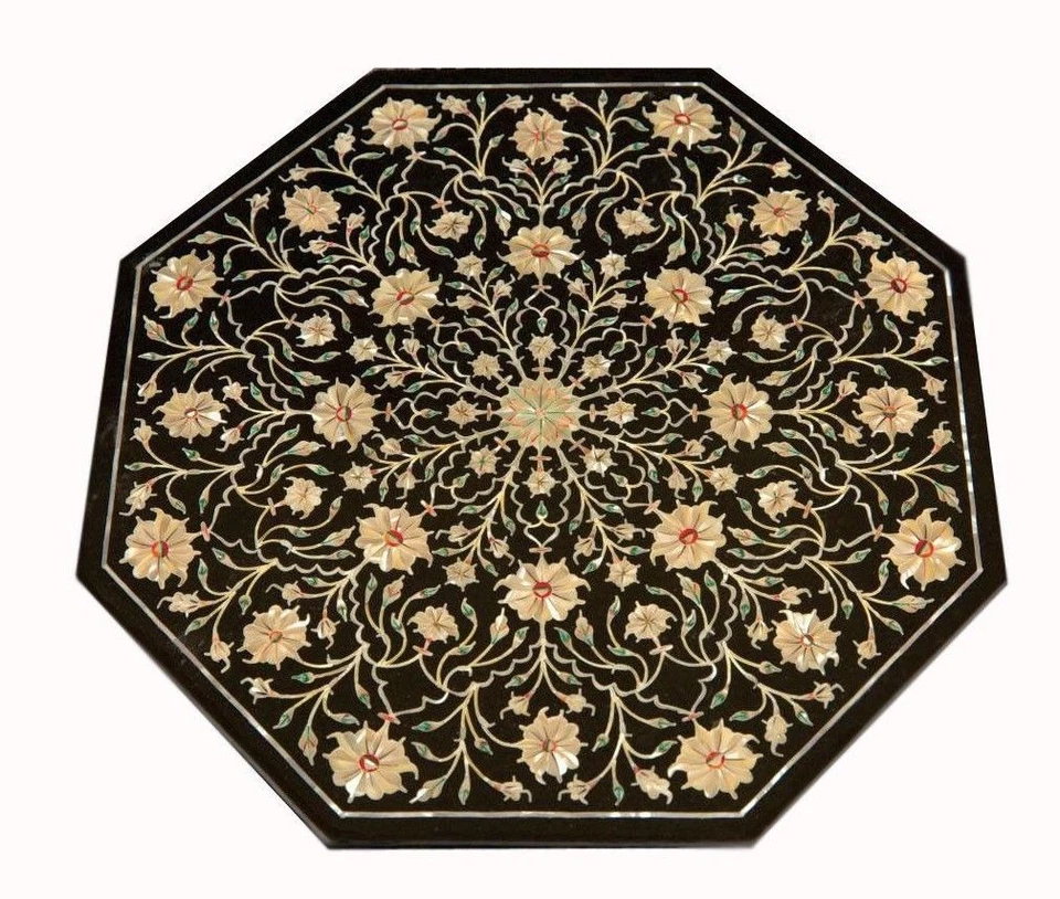 21" Table Top pietra dura marquetry inlay handicraft art home decor - Image 1 of 1