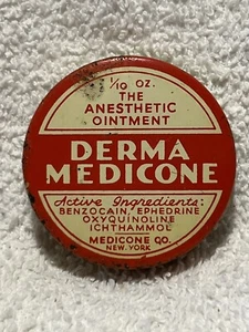 Derma Medicone Hospital Packet Anesthetic Ointment Tin 1oz Vintage - Picture 1 of 6