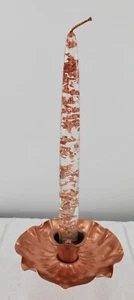 Vintage Copper Candle Holder w/ Gregorian Copper Lucite Candle - Picture 1 of 11