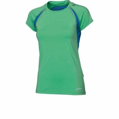 Womens Asics Running Top S/S Reflective L S XS Compression Green & Blue (SS) - Image 1 of 4