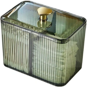 Qtips Holder Bathroom ,3-Section Cotton Ball/Swabs Dispenser,3 Grids Apothecary - Picture 1 of 12