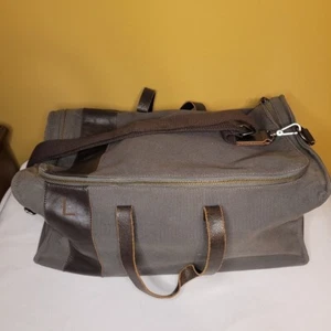 Pottery Barn Large Canvas and Leather Weekender Duffel Bag - Picture 1 of 15
