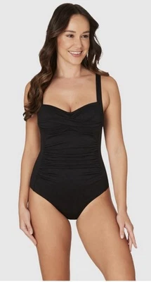 Maiô Feminino Croft & Barrow Body Sculptor Control Peça Única - Preto, Tamanho 16 - Imagem 1 de 4