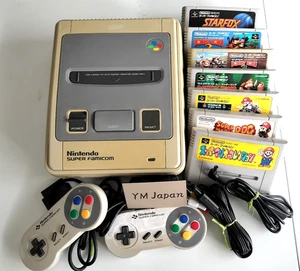 Nintendo Super Famicom Console Complete Set w/7 Games Tested Japan Used - Picture 1 of 11